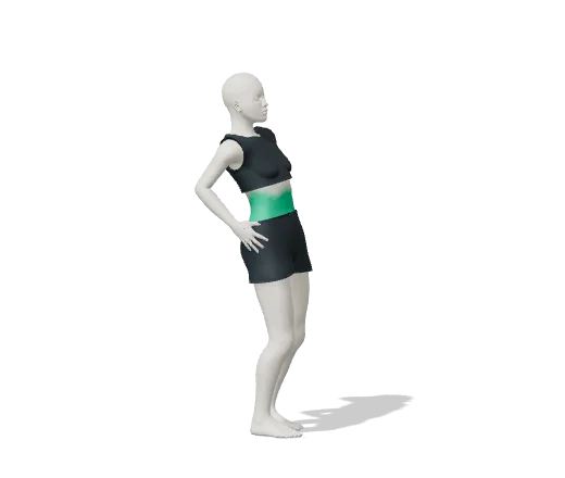Standing back bend, step 2: Arch back gently, eyes ahead