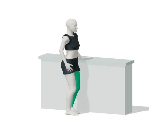 10-second one-leg stand, step 1: Stand next to a counter
