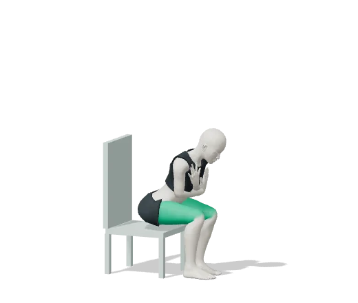 30-second chair stand, step 2: Lean forward over your knees