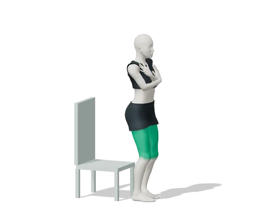 30-second chair stand, step 3: Stand up fully, then sit back down