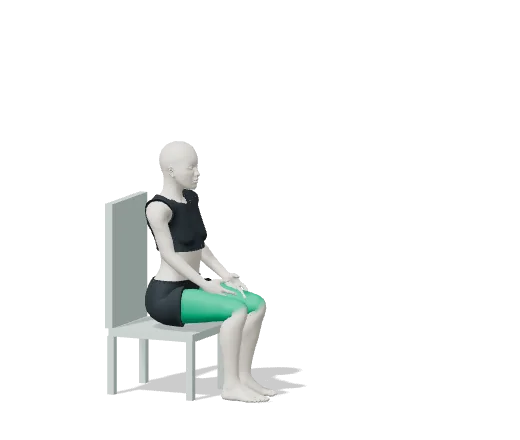 Timed Up and Go, step 1: Sit back in the chair